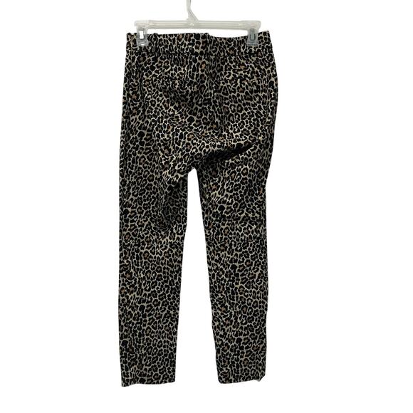 J.Crew Minnie Pants Leopard Print Stretch Skinny Ankle Classic Work Chic Sz S - Picture 2 of 8